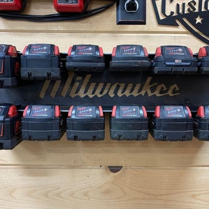 Milwaukee M18 - 12 Battery Holder / Charging Station / Organizer / Rack / Hanger/ Steel