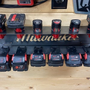 Milwaukee M18 / M12 - 12 Battery Holder / Charging Station / Organizer / Rack / Hanger/ Steel