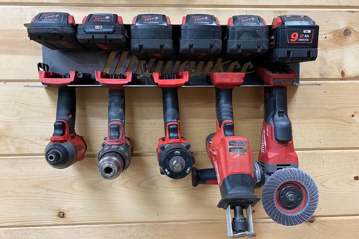 Milwaukee M18 Power Tool / Battery Holder / Organizer / Rack Etsy