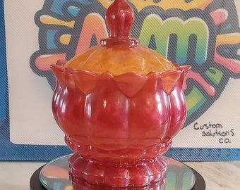 Roter Schmuckbehälter aus Kunstharz im Vintage-Stil mit Deckel