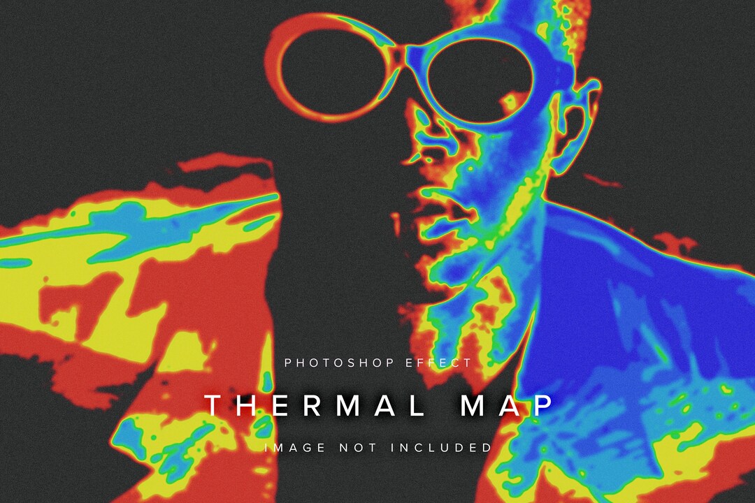 Thermal Heat Map PSD Photo Effect Digital Download Effect for