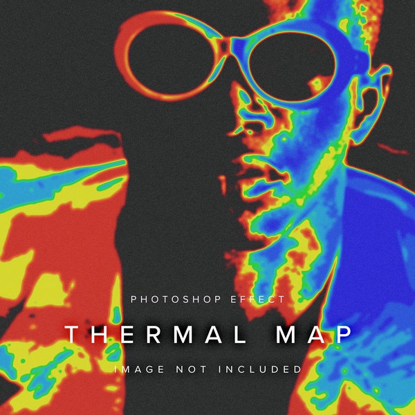 Thermal Heat Map PSD Photo Effect | Digital Download | Photoshop Effect for Photos | Easy to Use PSD Effect with Help file