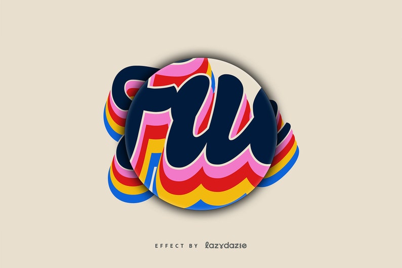 Colourful Stacked Vector Text Effect Digital Download Etsy