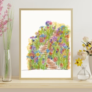 Ilustración de flores silvestres en acuarela