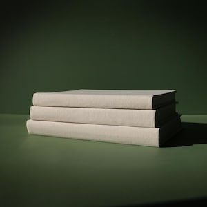 Fabric Covered Coffee Table Books: Large Readable Decor - Neutral or Multicolored