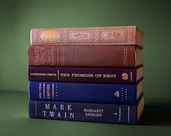 Curated Vintage Books: Neutral Decor, Classic Literature, Bookshelf Filler