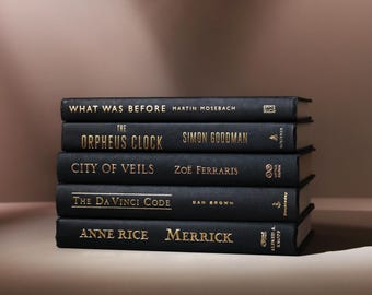 Black Decorative Books: Curated Home Decor, Bookshelf Filler
