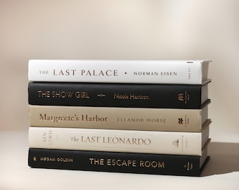 Curated Decorative Book Set: Black, White & Tan Bookshelf Decor 3, 5, and 10 sets