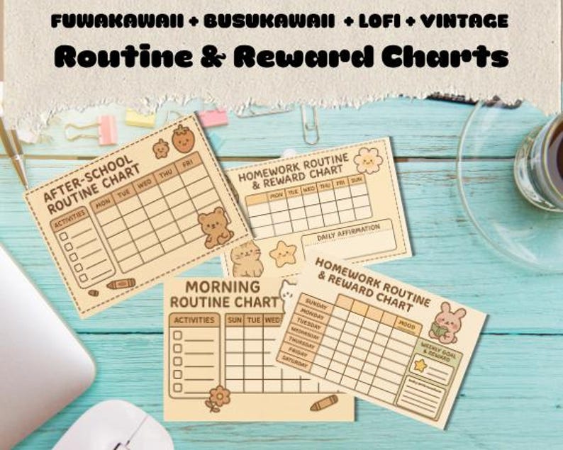 Fuwakawaii - Busukawaii Lofi Vintage Routine & Reward Charts ...