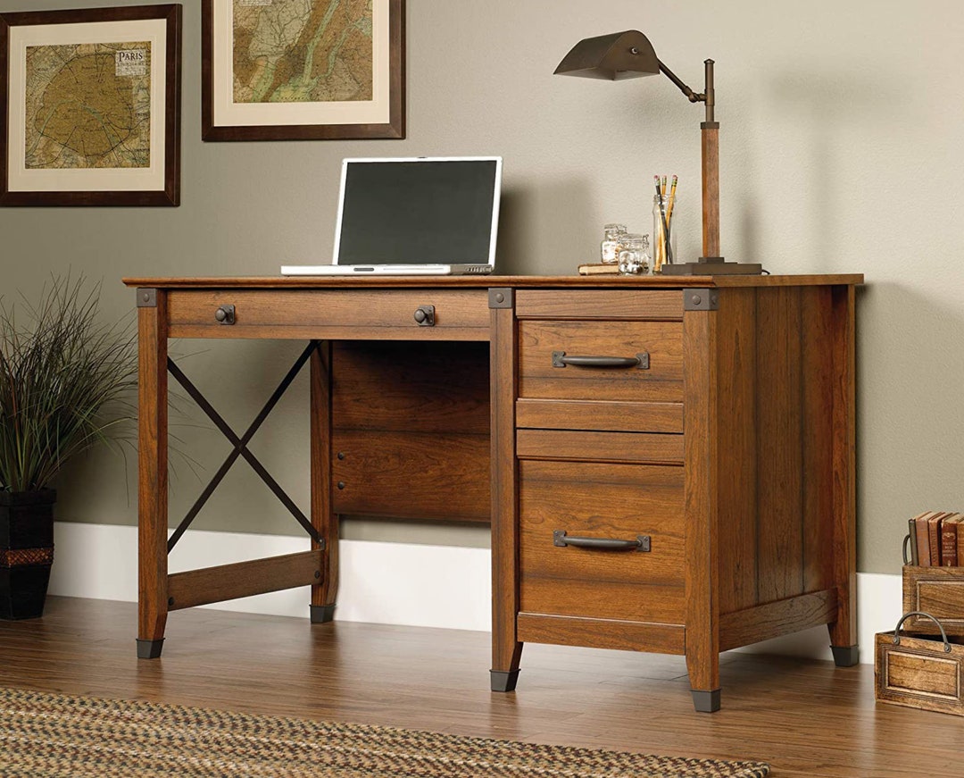 Mid Century Modern Computer Desk With Storage Etsy