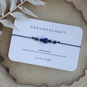 Armband "Freundschaft" | Edelsteine | Lapislazuli | Makramee
