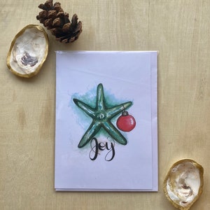 Holiday Starfish 5 x 7 Nautical Holiday Card Blank Inside