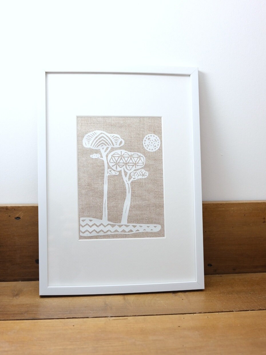 Déco Murale sur Toile de Lin Pins