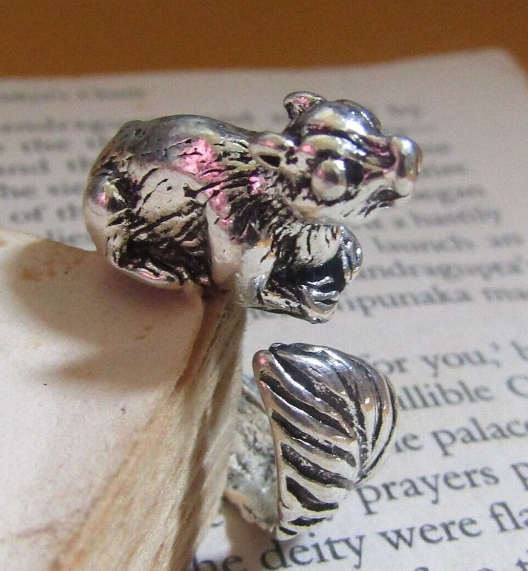 Squirrel Ring Unique Handcraft Animals Ring 925 Silver - Etsy