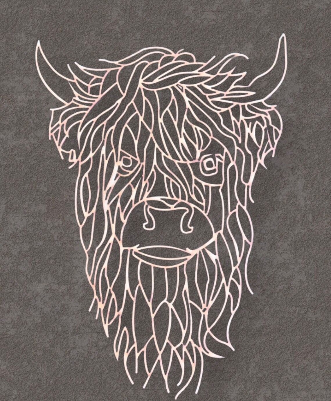 15cm Geometric Highland Cow Wall Art Geometric Highland Cow Etsy UK
