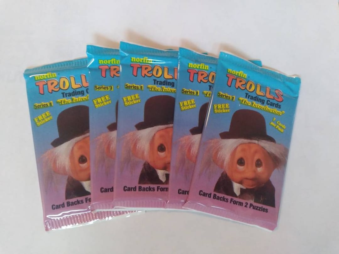 5 Sealed Packs of Norfin Trolls Trading Cards 1993 Collect A Card Etsy