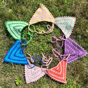 Beginner Crochet Granny Stripe Bandana - Crochet PDF pattern only!