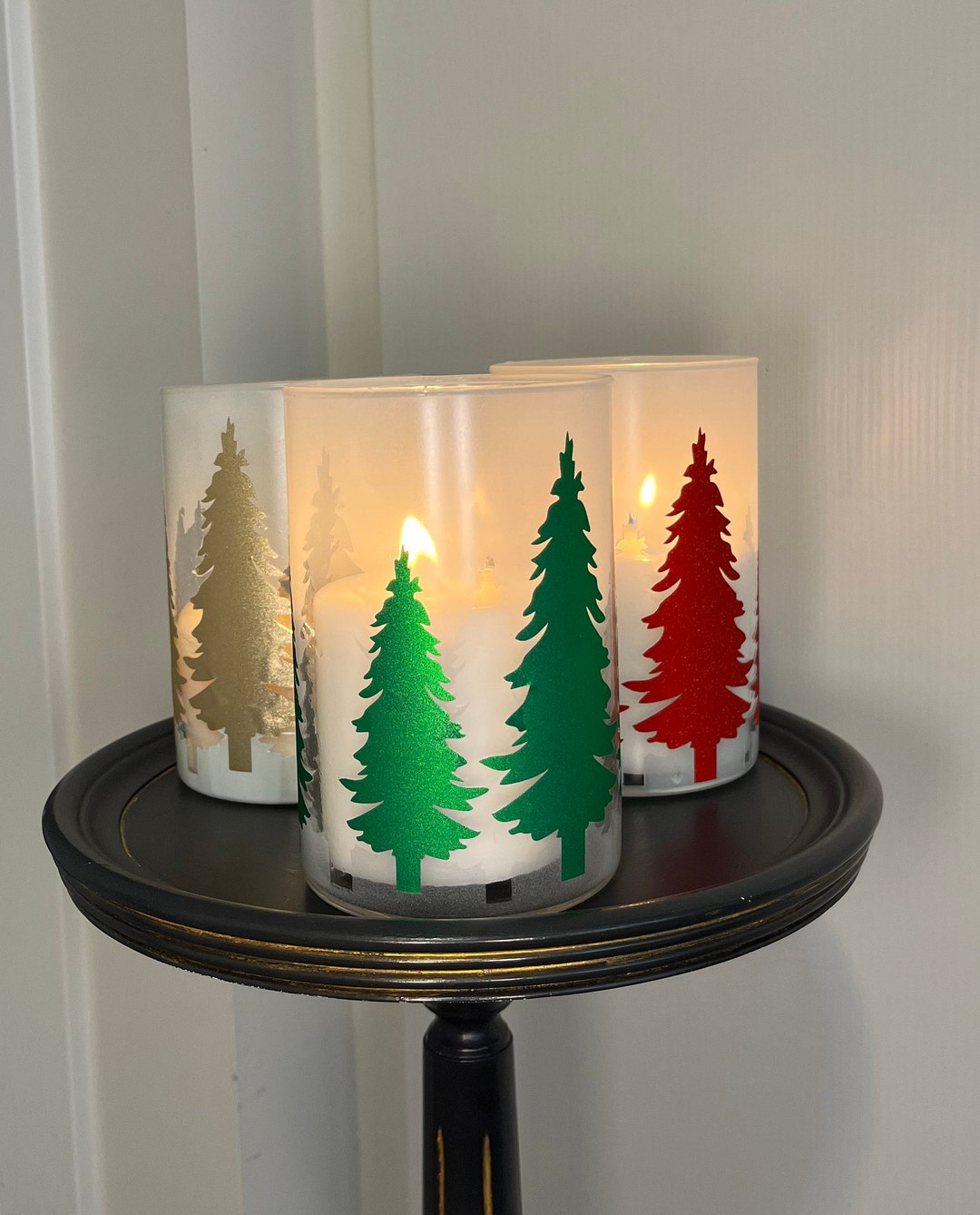 Frosted Glass Candle Holders Etsy