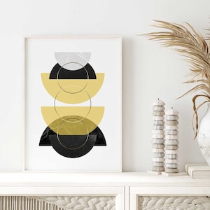 Mustard Art Prints, Yellow Wall Art,Instant download Mustard Wall Art, Living Room Prints, Yellow and Black Prints, Mid Century Modern Decor
