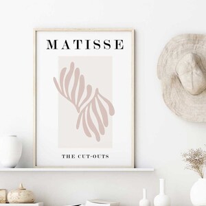 Matisse pink print, Matisse print digital download,  Henri Matisse Digital Download, Beige matisse poster, Papier Decoupes poster printable