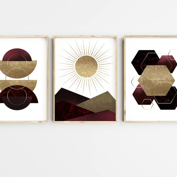 Burgundy Wall Art Etsy