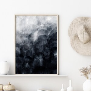 Blue Wall Art, Watercolor Prints, Navy Blue Wall Art, Blue Abstract Wall Art, Modern Wall Art, Minimal Wall Art, Blue and White Art, Ombre