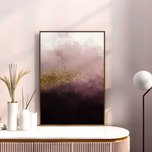 Burgundy and gold Printable Wall Art, Dark Red Wall Art Print, Fluid Art Printable, Burgundy Abstract Print, Gold print, Dark red  Bedroom