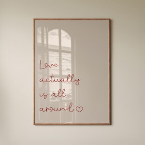 Pôster "O Amor Está em Todo Lugar", Pôster de Amor Retrô, Arte de Parede com Citações da Moda, Moderno de Meados do Século, Decoração de Parede Manuscrita, Download Digital