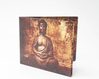 Buddha Wallet, Minimalist Wallet, Slim Wallet, Vegan Wallet, Eco Friendly Wallet, Fathers Day Gift, Travel Wallet, Bifold Wallet