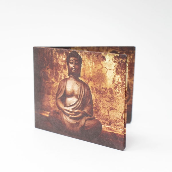 Buddha Wallet, Minimalist Wallet, Slim Wallet, Vegan Wallet, Eco Friendly Wallet, Fathers Day Gift, Travel Wallet, Bifold Wallet