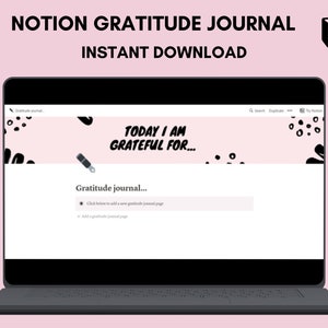 Digital gratitude journal for Notion  Gratitude template  Record gratitude  Daily Gratitude Tracker for all devices  Laptop Mac Ipad Android