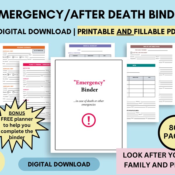 In Case Of Death Binder Template