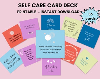 Self Care Cards - Affirmation & Self Love Digital Card Deck for Encouragement, Support, Stress Relief  Gift for Mother Day, Anniversaries
