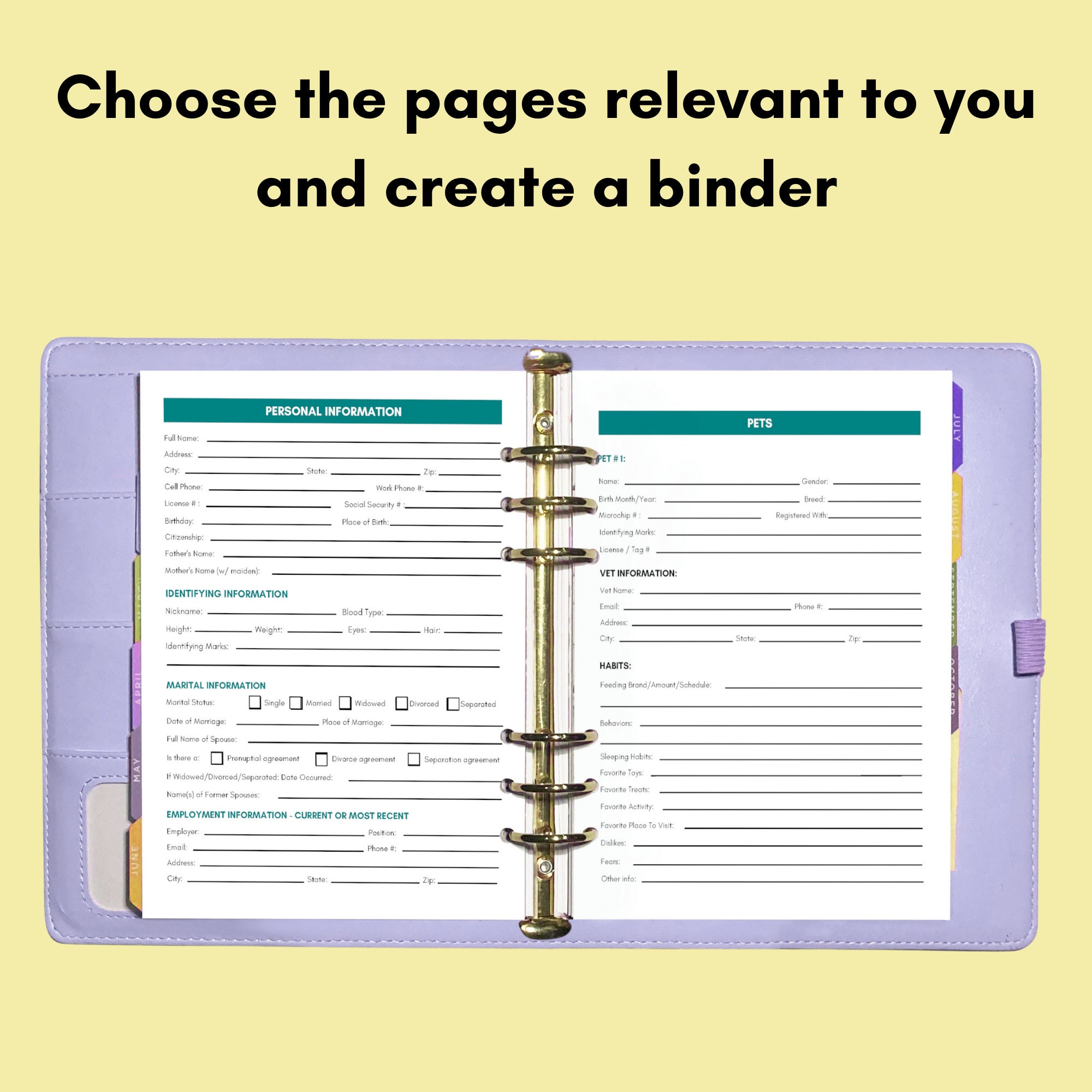 Emergency Binder. Editable in Case of Emergency Binder. Fillable ...