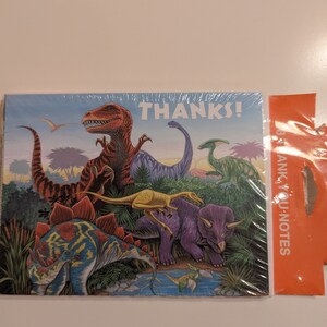 Dinosaur Thank you cards (8) Blank inside