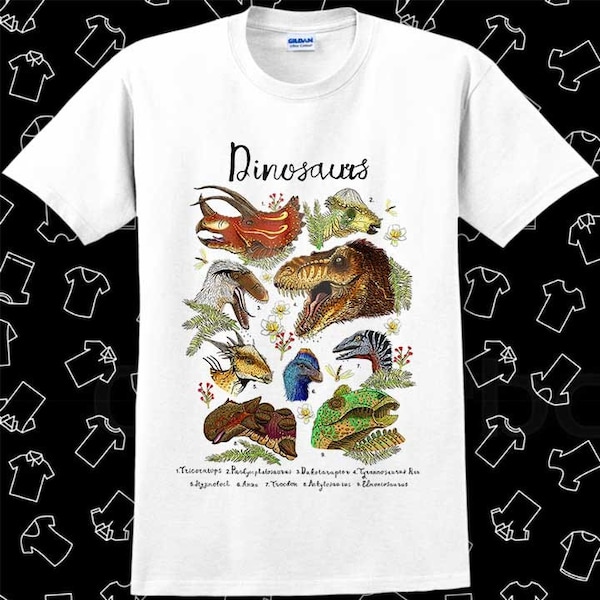 Dinosaur Names Wild Animal Pictures Historic T Shirt Meme Gift Funny Tee Style Unisex Gamer Cult Movie Music Top Mens Womens Adult Tee R549