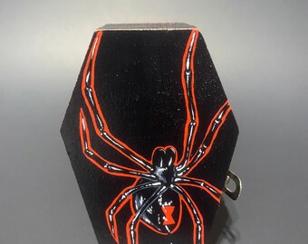 Spider Hand Painted Wooden Coffin Box