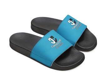 Men's PU Slide Sandals - Turquoise