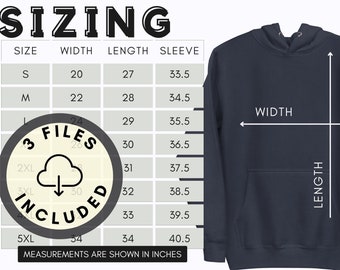 Grijze esthetische Gildan 18500 maattabel mockup zware mix hoodie maatvoering Gildan sweatshirt met capuchon Mock up ontwerpsjabloon maten S, M, L, XL-5XL