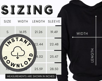 Grey Aesthetic Gildan 18500 Size Chart Mockup Heavy Blend Hoodie