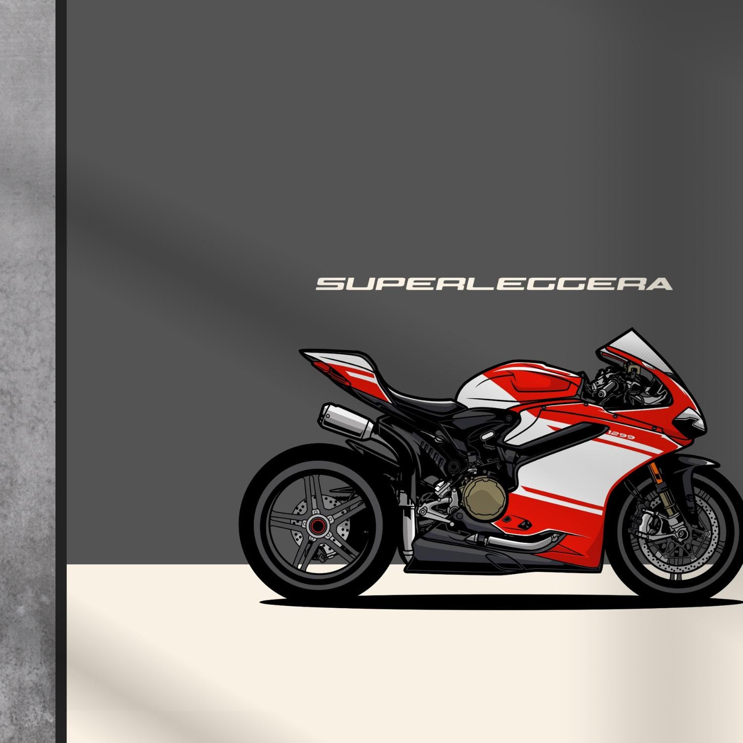 ドゥカティ 1299 スーパーレッジェーラ アートプリント：バイカー向け