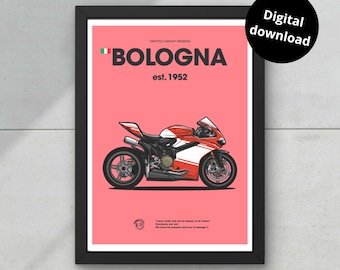 Ducati 916 SPS 24 X 36 Inch (2ft X 3ft) Art Print Signed by Nathan