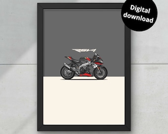 Aprilia RSV4 Illustration Digital download for Poster Print