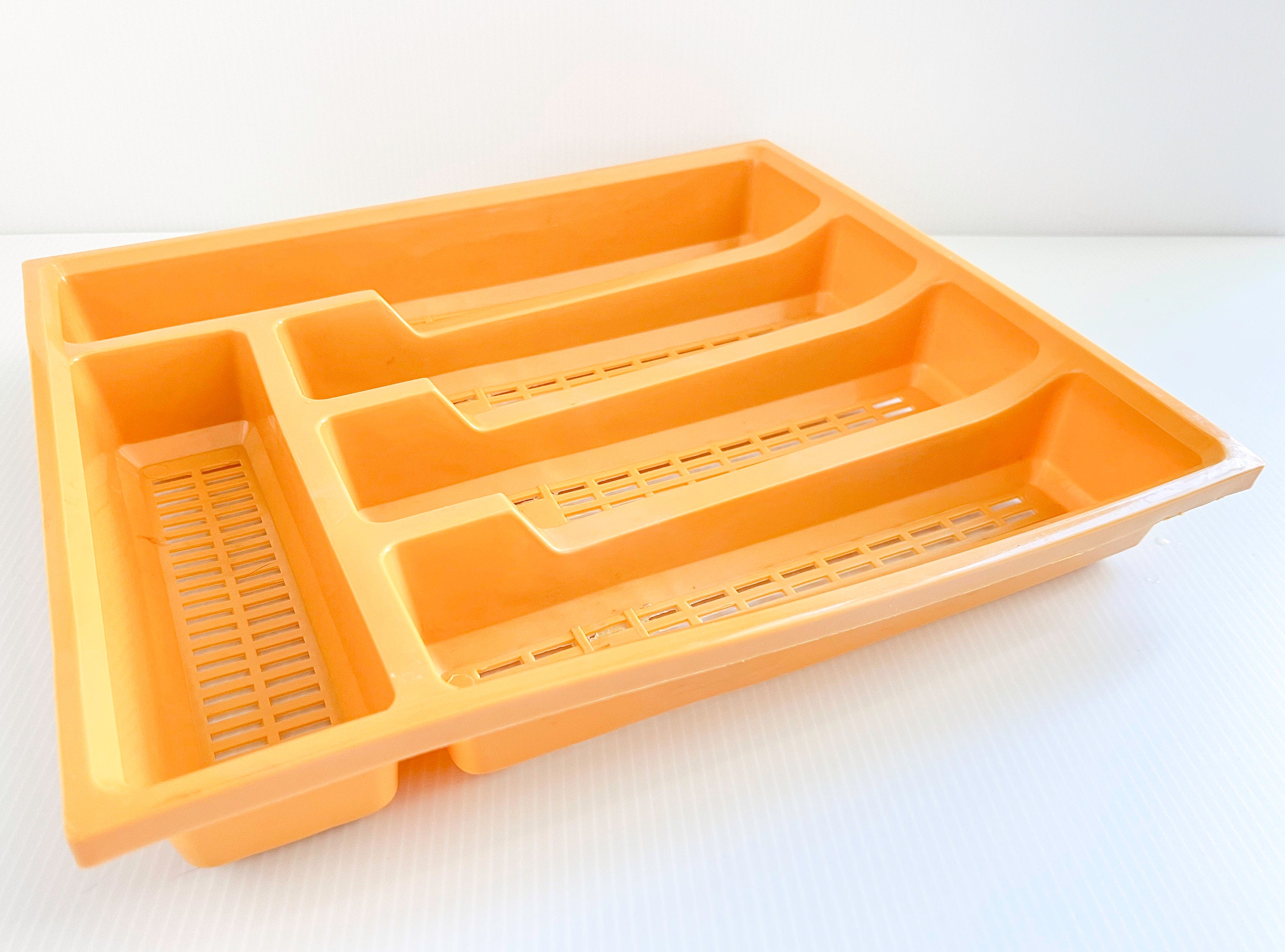 Vintage Harvest Gold Plastic Mesh Silverware Tray 1970s Etsy