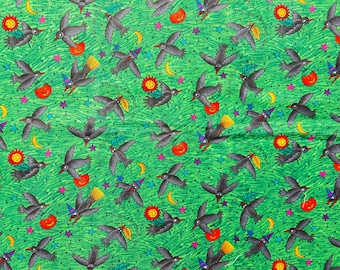 Vintage As The Crow Flies Quilting Cotton, Sold By the Yard | KP Kids by Kari Pearson | Fall, Halloween Fabric for Blankets, Home Decor