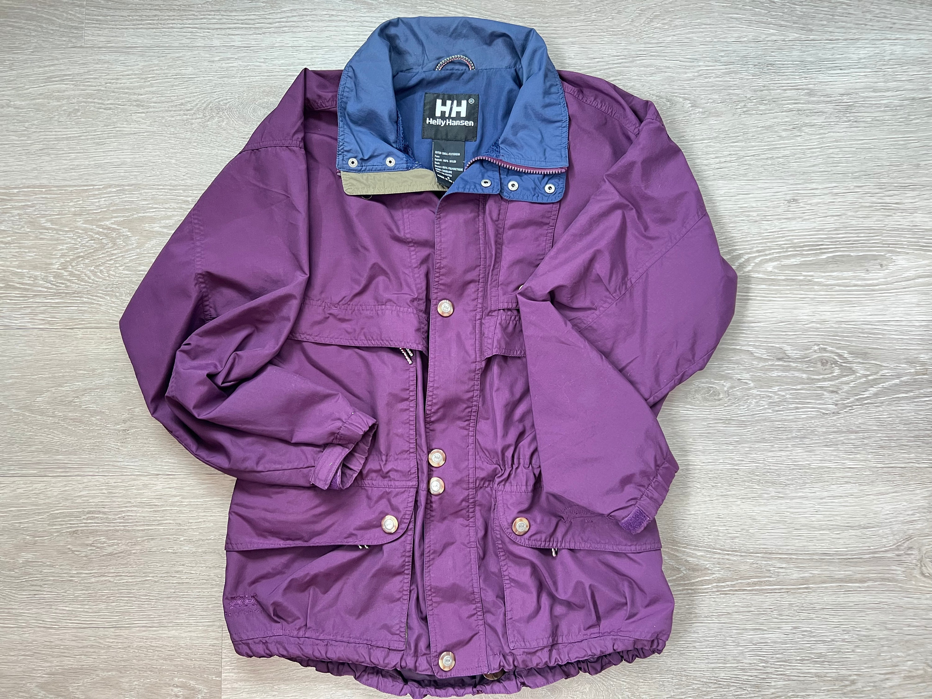 Helly Hansen, Vintage Helly Hansen Purple Oversized Zip Up Jacket/Anorak | Unisex Small | Water Resistant, Winter Ski Clothing