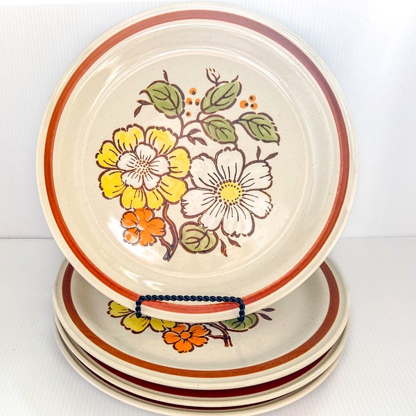 Vintage Imperial Stoneware Summertime Floral Dinner Plates | Countryside by W.M. Dalton |Sold Separately | Oven Safe Dinnerware