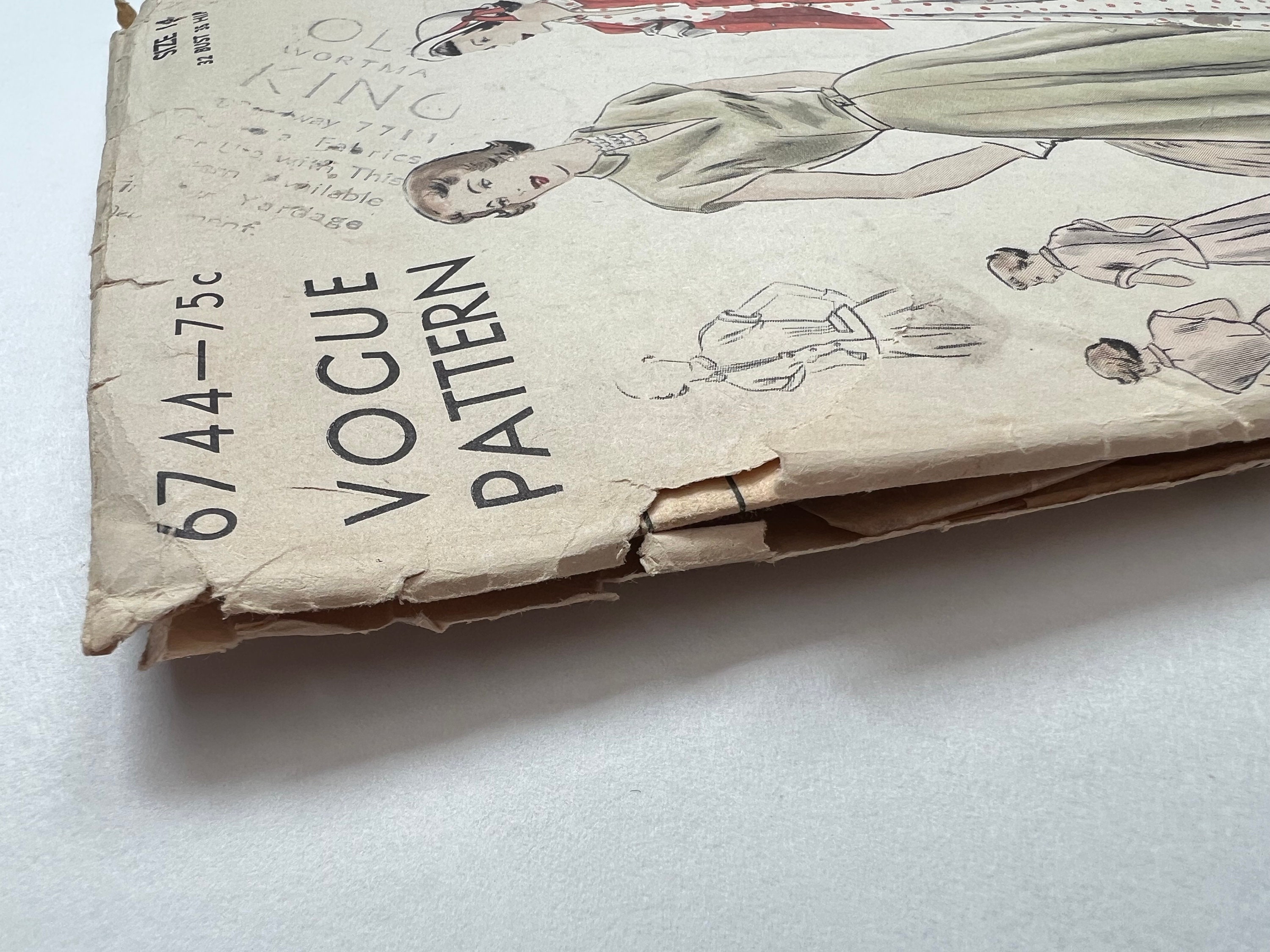 Vogue 6744 Vintage Women's One Piece Dress & Jacket | Size 14