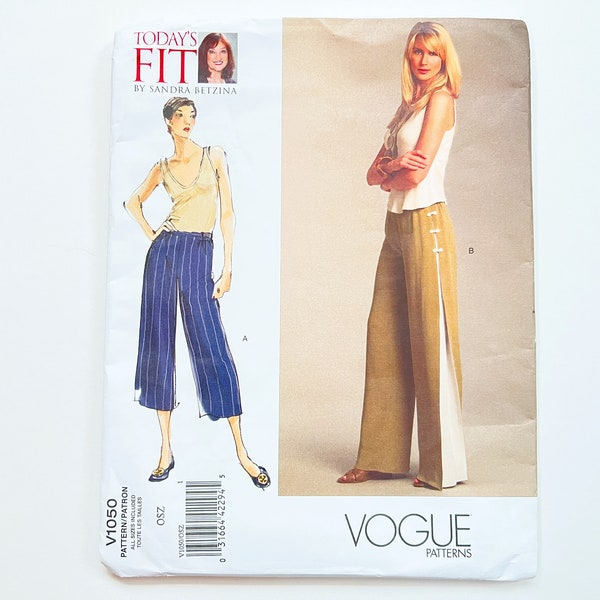 Vogue 1050 Women's Capri & Full Length Pants | Waist 26.5-50.5 | Today's Fit by Sandra Betzina Sewing Pattern, Uncut FF