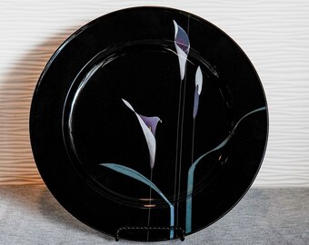 Mikasa Galleria CIRCUIT Set of 4 Dinner Plates Black White FK908 Mikasa Galleria CIRCUIT Set of 4 Dinner Plates Black White FK908